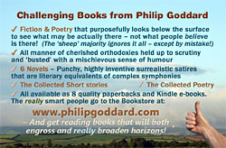 Business card for Philip Goddard's Novels, Short Stories and Poetry