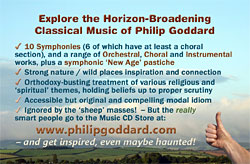 Business card for Philip Goddard's Music Compositions and downloads