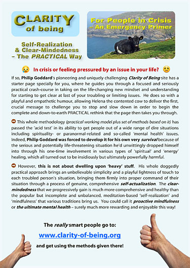 Flyer 2 for Clarity of Being site