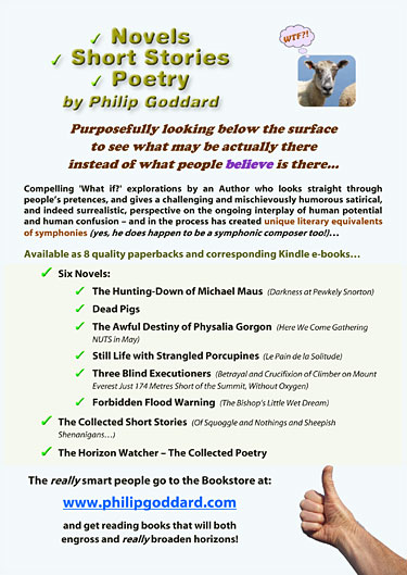 Flyer for Philip Goddard's Literary Works