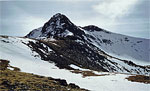 Stob Ban north ridge, with looming rocky nose