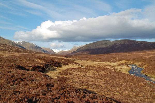 En route for Ben Alder, beside the Uisge Labhair stream